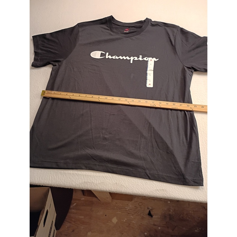 Champion Iconic Big Script Tee Black Men's L Short Sleeve Shirt Active Wear NWT - Picture 6 of 12